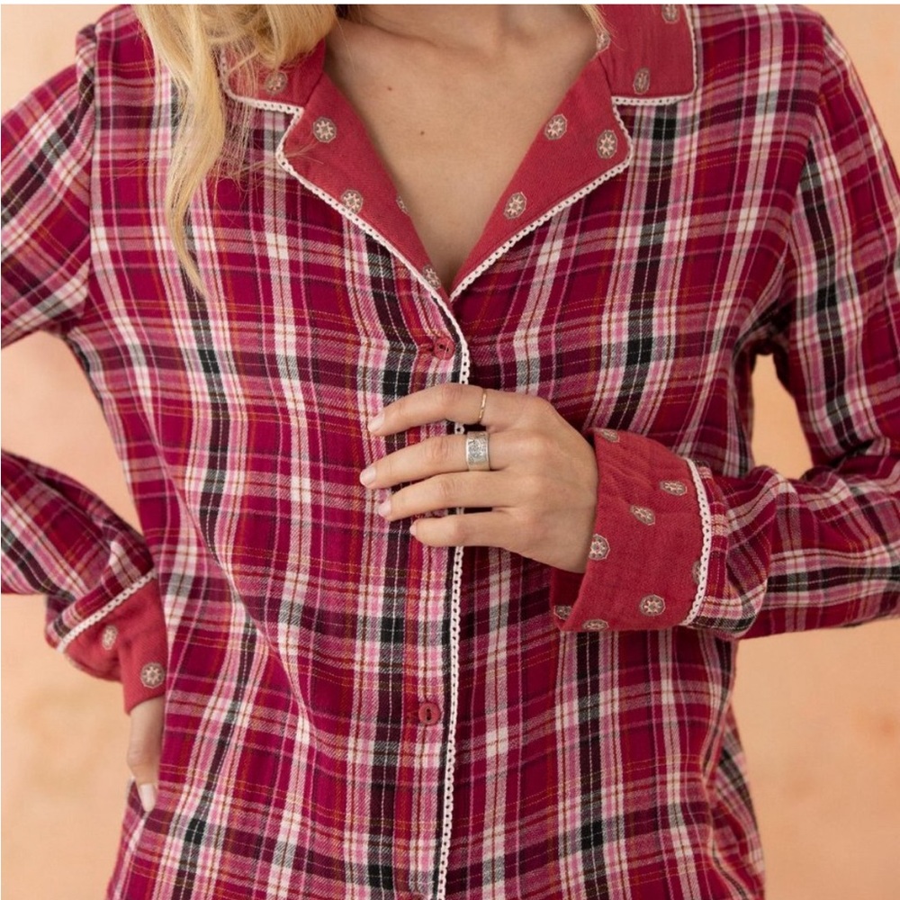 Sundance Catalog Truly Tartan Pajama Set - Womens Small (4-6)